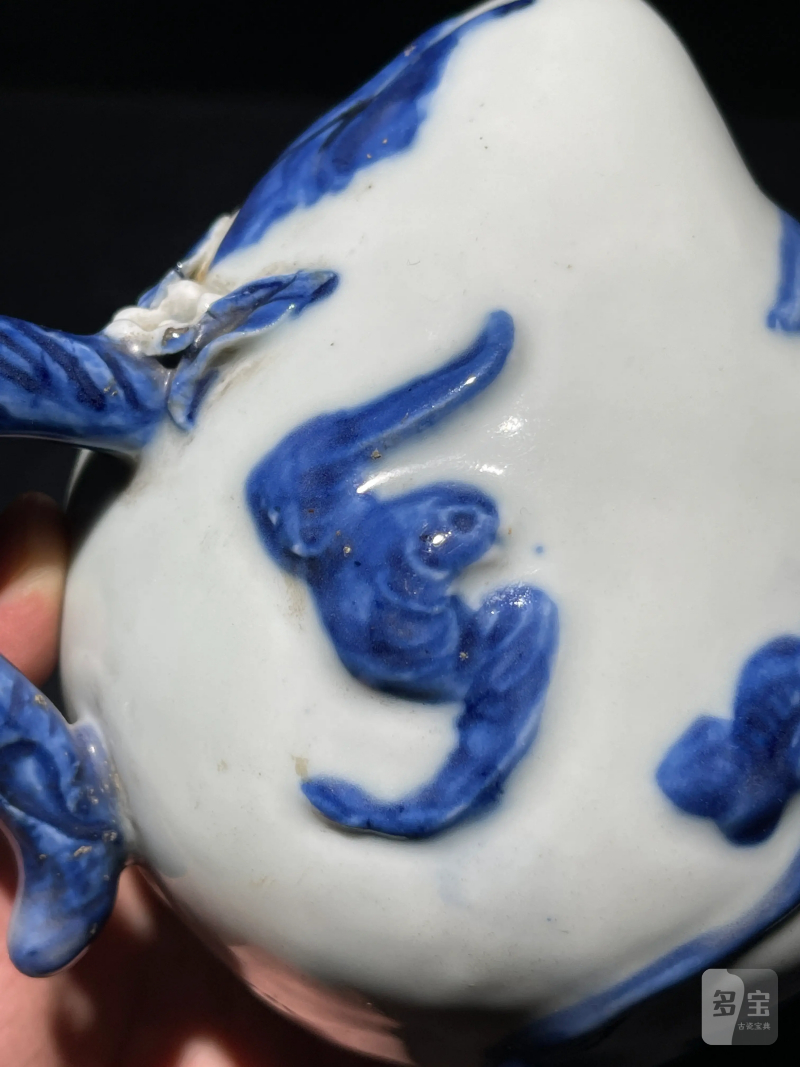 清乾隆 青花福寿倒流壶 - 图5